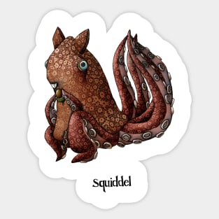 Squiddel Cartoon Illustration Sticker